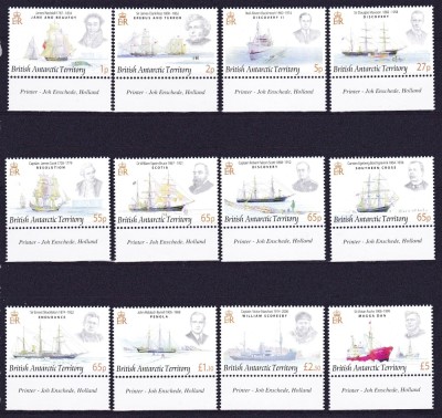 DB1 BAT 1993 Teritorii Antarctice Britanice Exploratori si Corabiile lor Vapoare 12 v. cu tag MNH ATENTIE 2 poze foto