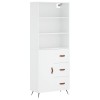 Dulap inalt, alb, 69,5x34x180 cm, lemn compozit