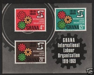 Ghana 1970 Labor Organization, imperf sheet, MNH AJ.079 foto