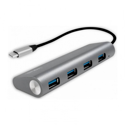 HUB USB Logilink UA0309, USB 3.0 x4, Argintiu foto