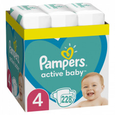 Scutece Pampers Active Baby XXL Box Marimea 4, 9-14 kg, 228 buc (3x76) foto
