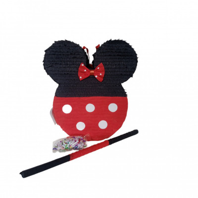 Pinata personalizata model Minnie Mouse 45 cm, rosu/negru foto