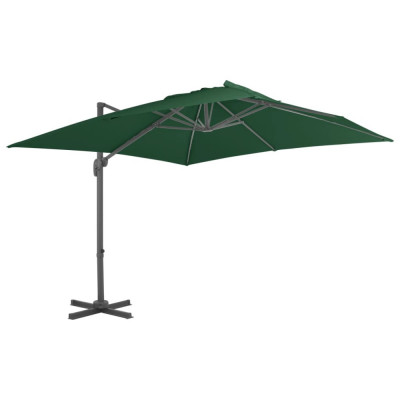 Umbrelă suspendată cu st&amp;acirc;lp din aluminiu, verde, 400x300 cm foto