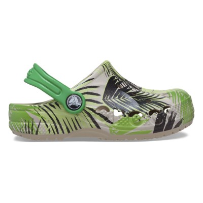 Saboți Crocs Toddler Baya Graphic Clog Bej - Cobblestone/Tropical foto