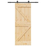 VidaXL Ușă glisantă cu set de feronerie 80x210 cm, lemn masiv de pin