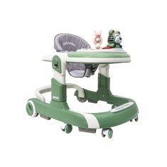 Premergator cu 6 roti silentioase, sezut reglabil, pliere usoara, verde, 6 luni+