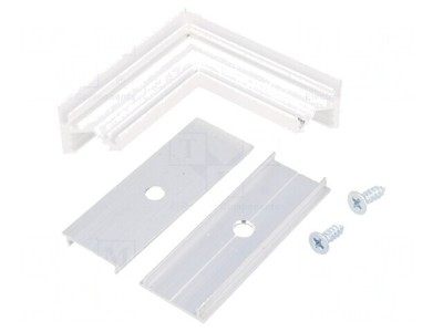 Conector Aluminiu Alb 90&amp;deg; CORNER10 foto