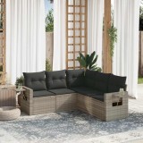 VidaXL Set canapele de grădină cu perne, 5 piese gri deschis poliratan 3220151