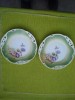 Portelan B. R.C. Racine Bavaria, 2 farfurioare filigranate, pictate manual