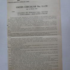 Rar! Comandamentul Strajii Tarii ordin circular din 14 martie 1938