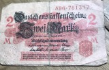 BNKSTR01DE Bancnotă Germania Imperială (WWI) - 2 Mark 1914, Darlehnskassenschein, varianta cu sigiliu rosu