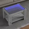 VidaXL Măsuță de cafea cu LED sonoma gri 73x53x45 cm lemn prelucrat 847551
