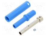 Conector banană 4mm albastru 32A 1kV ST&Auml;UBLI &icirc;nșurubare 65mm