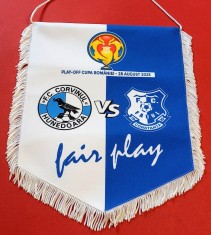 Fanion meci fotbal FC CORVINUL HUNEDOARA - FARUL CONSTANTA (play OFF-Cupa ROMANIEI 28.08.2025)