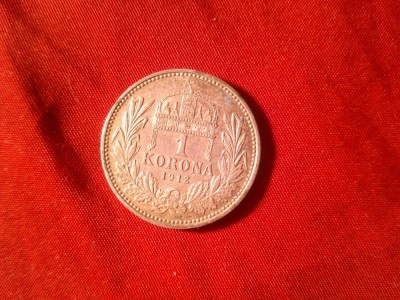 Moneda 1 Koroana 1912 Ungaria ,argint , cal.F.Buna foto