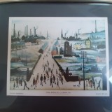 L. S. Lowry - Canal Bridge (print, 35/30 cm cu rama)