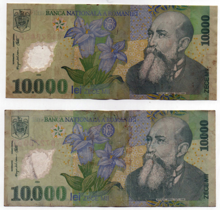 Bancnote 10.000 lei - Rom&acirc;nia, 2000