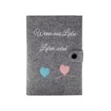 Husa pentru carnetel de maternitate Little Moonshine, 19 x 13.5 cm, textil, multicolor