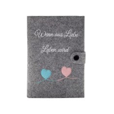 Husa pentru carnetel de maternitate Little Moonshine, 19 x 13.5 cm, textil, multicolor