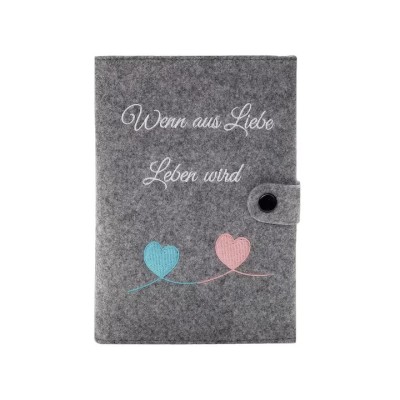 Husa pentru carnetel de maternitate Little Moonshine, 19 x 13.5 cm, textil, multicolor foto