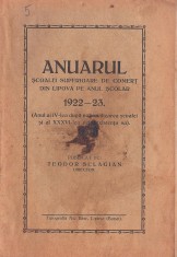 C8417N Anuarul Școalei superioare de comerț din Lipova pe anul școlar 1922-23 publicat de Teodor Selagian, Lipova