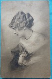 Carte Postala, Tanara cu coc, 1930