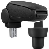 [pro.tec] Marca specifica pentru cotiera auto Volkswagen Up! (cu 3 si 5 usi) - cotiera auto - cu compartiment pentru depozitare - tesatura - negru Hau