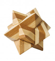 Joc logic IQ din lemn bambus Star, cutie metal foto