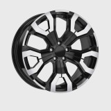 Set 4 Jante DY1886 KM 16x6.5 5x114.3 ET35 negru polish diamond cut compatibile Dacia Renault Nissan Toyota Cod: DY1886