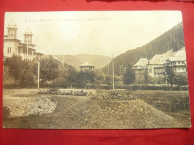 Ilustrata clasica Slanic Moldova - Cazinoul si Hotelul Racovita , Ed.Maier si St foto