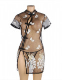 Eross halat Cheongsam Print XS/S Black