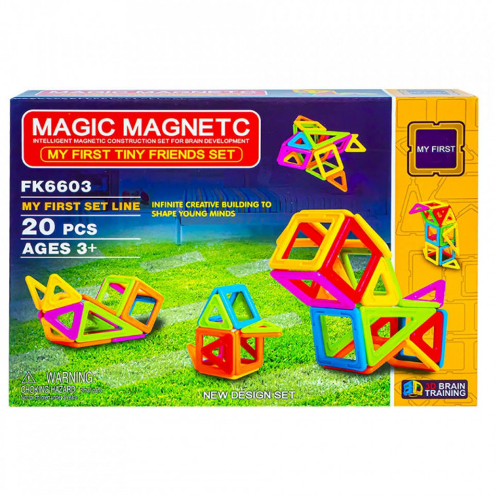 Joc construcții magnetic, 20 piese, 7-10 ani, 3-5 ani