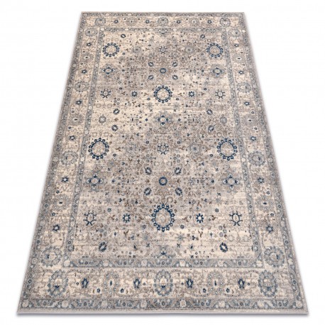 Covor L&acirc;nă NAIN Ornament, cadru, 7586/51635 bej / albastru, 200x300 cm