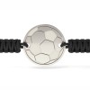 Bratara Argint 925 cu Snur Negru, Minge Fotbal, Atcom. Bijuterie Femei, Cadou Valentine&#039;s Day, Craciun, Martisor. Argintiu, 0.5g