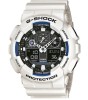 Ceas Barbatesc Casio G-SHOCK GA-100 Alb Mat, Cronograf, Senzor Miscare, Rezistent Apa, Socuri, Magnetic, Curea Silicon, Garantie