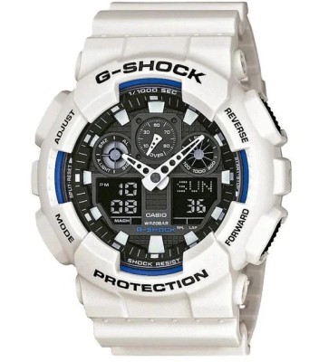 Ceas Sport Casio G-SHOCK GA-100 WHITE-NOU ! ALB MAT CRONOGRAF ACTIV ! foto