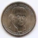 Statele Unite (SUA) 1 Dolar 2007 D - (Presidential Dollars: 3. Jefferson) KM-403 UNC !!!, America de Nord