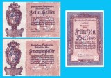 Liechtenstein Set 3x (p#1+2+3) 10+20+50 Heller 1920 Singurele Bancnote Emise Vreodata