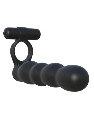Dildo Cu Vibratii Posable Partner Double Penetrator, Negru, 13 cm foto