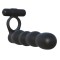 Dildo Cu Vibratii Posable Partner Double Penetrator, Negru, 13 cm