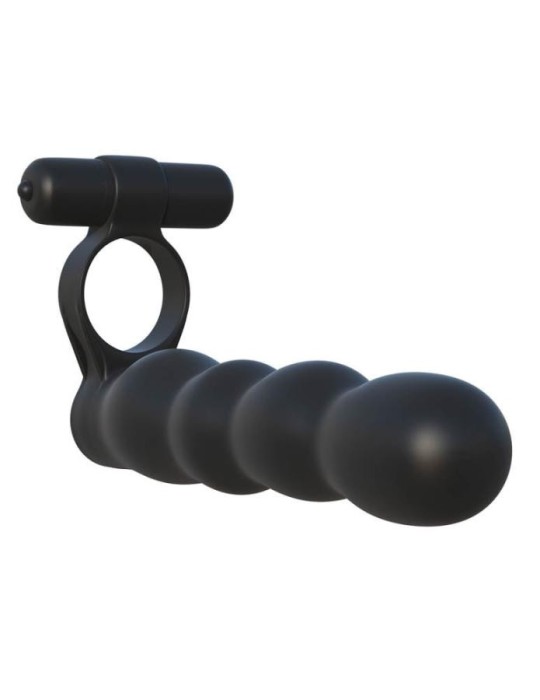 Dildo Cu Vibratii Posable Partner Double Penetrator, Negru, 13 cm