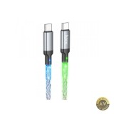 Cablu Date si Incarcare USB-C - USB-C HOCO U112 60W 1m Gri