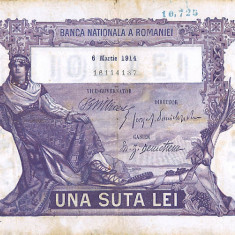 REPRODUCERE bancnota 100 lei 6 martie1914 Romania