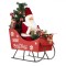 Figurină Decorativă Crăciun, Model Sanie cu Moș Crăciun, Iluminare LED, Culoare Roșu, &Icirc;nălțime 49cm