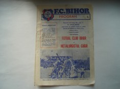 Program Fotbal Club Oradea - Metalurgistul Cugir, 1981