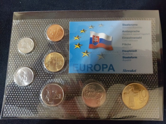 Seria completata monede - Slovakia , 7 monede