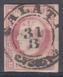 ROMANIA 1868 LP 24 REGELE CAROL I CU FAVORITI 18 BANI ROSU STAMPILAT GALATI