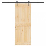 vidaXL Ușă glisantă cu set de feronerie 80x210 cm, lemn masiv de pin