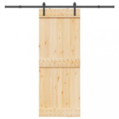 vidaXL Ușă glisantă cu set de feronerie 80x210 cm, lemn masiv de pin 3332659