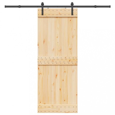 vidaXL Ușă glisantă cu set de feronerie 80x210 cm, lemn masiv de pin 3332659 foto